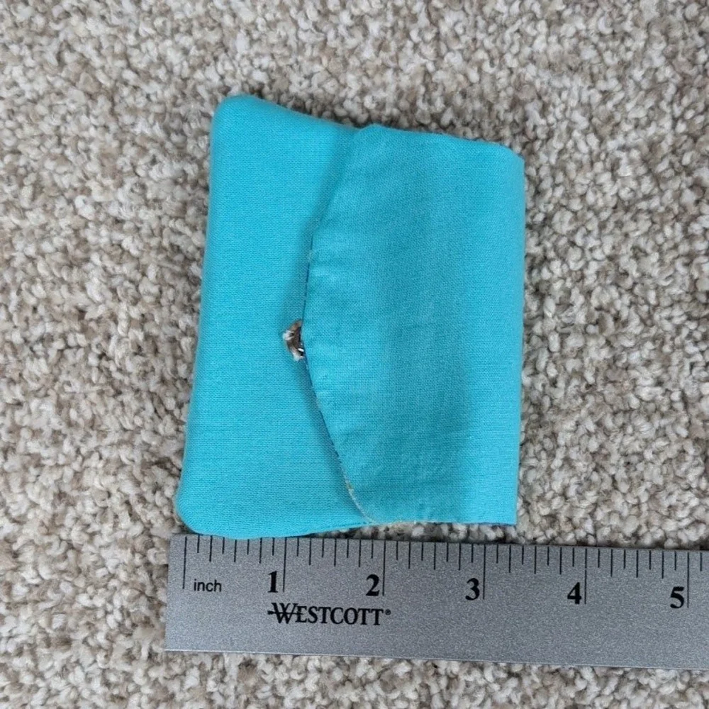 Handmade Pocket Wallet Credit Card Holder Small Clutch Seafoam/Starry Night‎